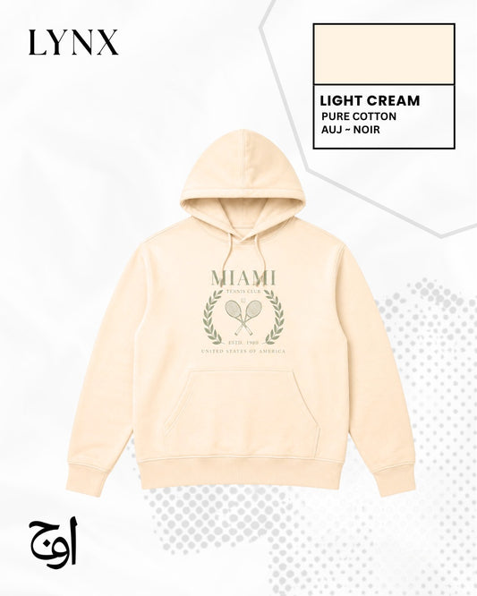AUJ LYNX Miami Tennis Club Hoodie Light Cream