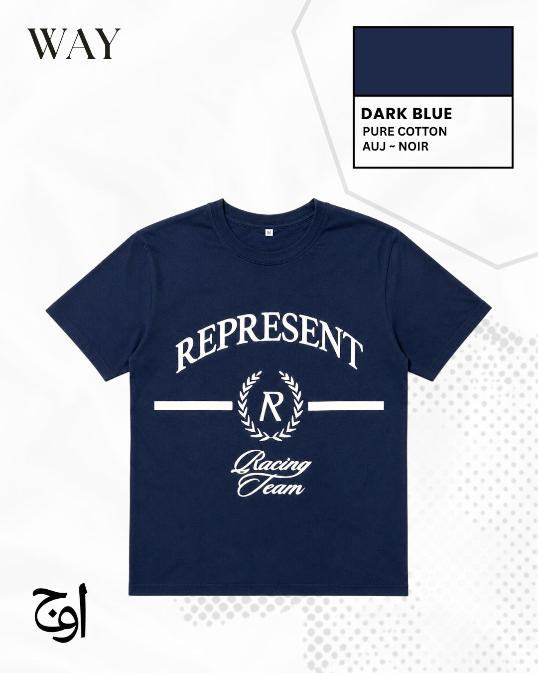 Represent Racing Team Tee – dark blue varsity front print
