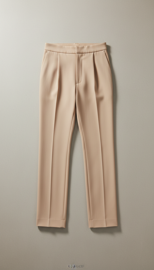 Wool Blend Straight Trousers